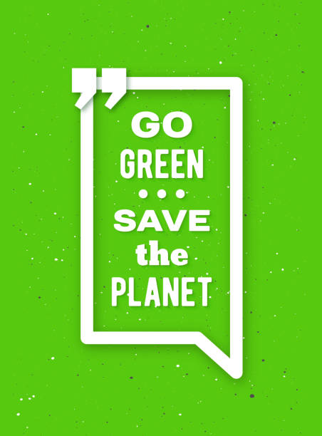 gehen grün typografische poster für erde tag - earth day banner placard green stock-grafiken, -clipart, -cartoons und -symbole