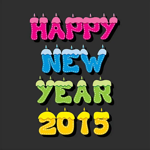 Vector illustration of creative happy new year 2015 design