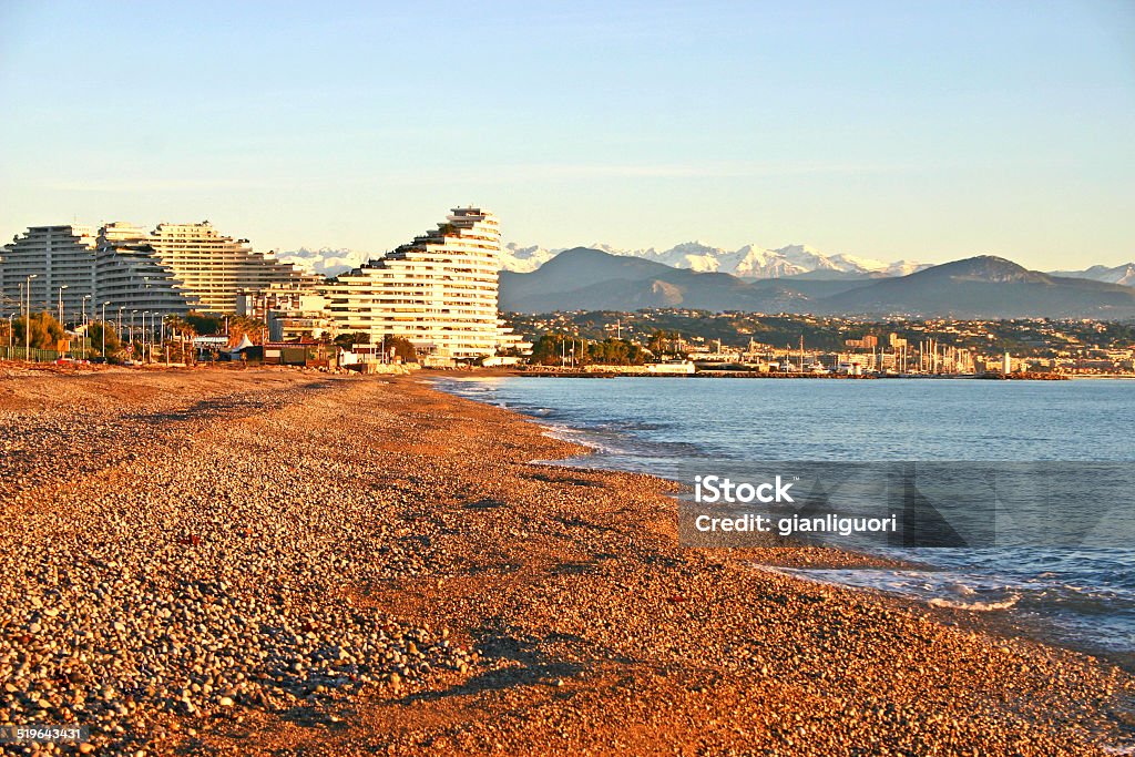 Beach in Antibes, France Alpes-Maritimes Stock Photo