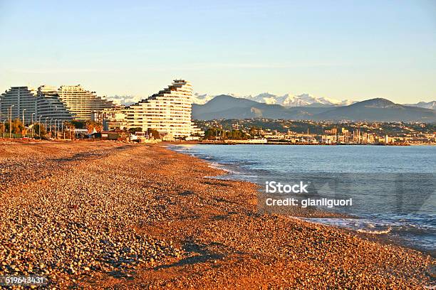 Beach In Antibes France Stock Photo - Download Image Now - Alpes-Maritimes, Antibes, Architecture
