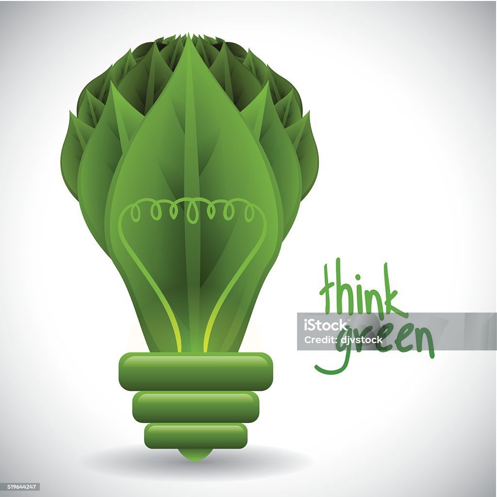 Think Green Simple Think Green Design Stock Illustration - Download Image Now - Computer ...