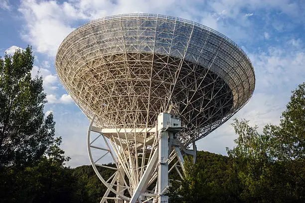 Radio Telescope Effelsberg in Germany with a diameter of 100 meters, second largest fully steerable radio telescope on the Earth.