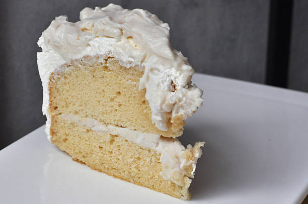 Juicy coconut cake on a white plate