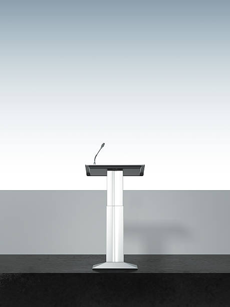 istock Metal tribune on the modern stage 519647549