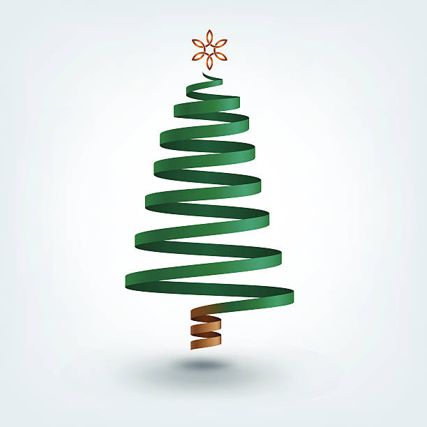 Ribbon Christmas Tree Stock Illustration - Download Image Now - Christmas  Tree, Ribbon - Sewing Item, Tree - iStock