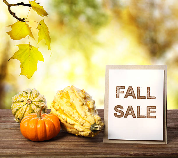 istock Fall Sale sign over yellow autumn leaves background 519648071