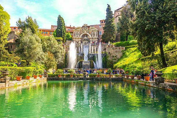 Tivoli, Italy - May 03, 2015 - Villa D'este stock photo