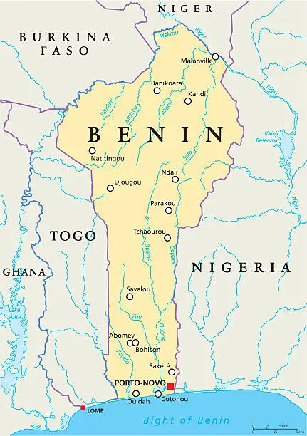 Vector illustration of Benin Political Map