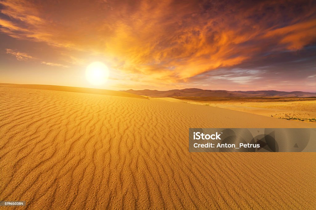 Beautiful views of the Gobi desert. Mongolia. Desert Area Stock Photo