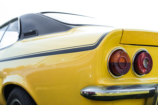 yellow vintage car