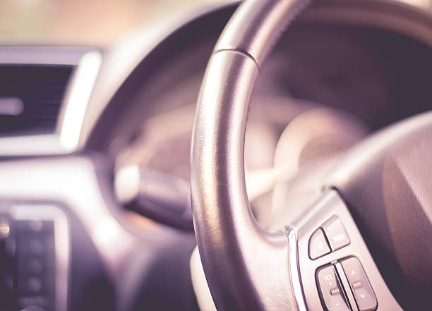 istock Blurred car Interior in pink tone. 519653218