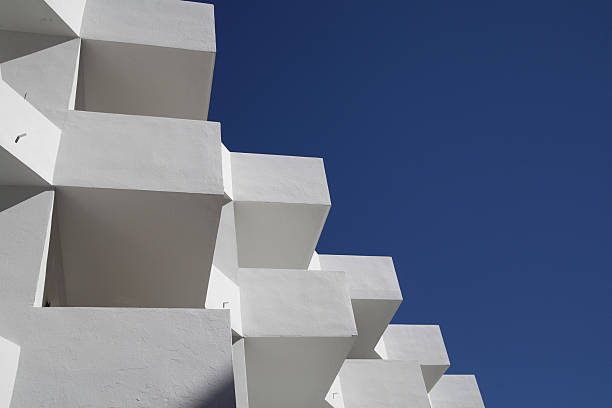 istock Abstract shot from balconies in blue summer sky 519654266