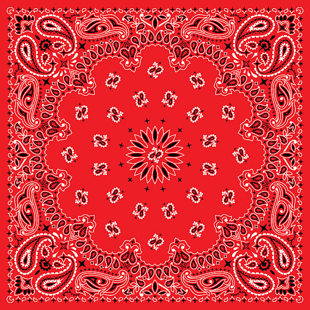 bunte halstuch. - bandana rot stock-grafiken, -clipart, -cartoons und -symbole