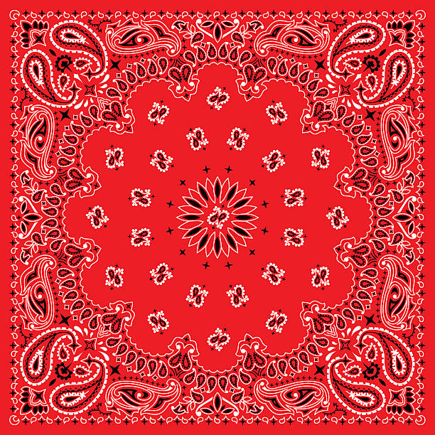 Colorful Bandana. 3 colors bandana. You can easily change the background color in the vector file. Bandana stock illustrations