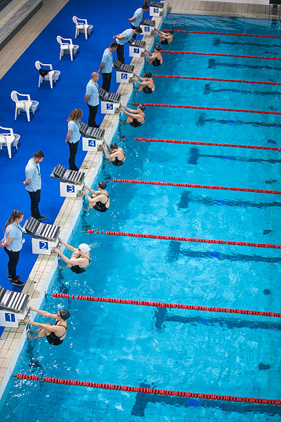 istock Female swimmers in swimming pool 519657074
