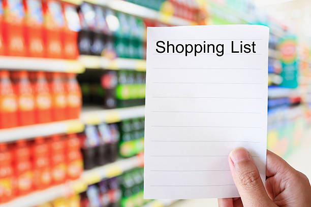 istock hand hold shopping list paper over soft drink bottles 519660650
