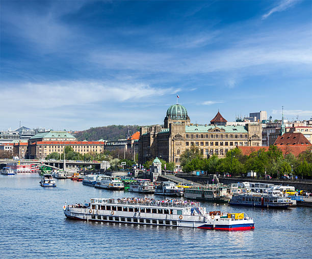 istock Tourist boats on Vltava river in Prague 519660977