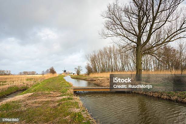 Simple Wooden Bridge Made Of Boards Across A Stream Stock Photo - Download Image Now