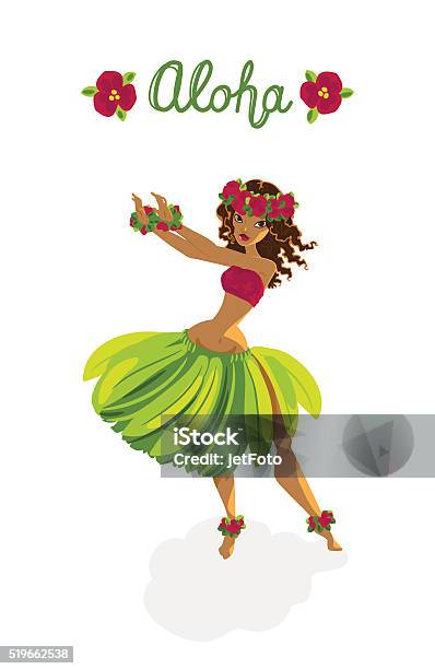 Beautiful Girl Hula Dancer Stock Illustration - Download Image Now - Aloha - Single Word, Hawaii Islands, Hula Dancer