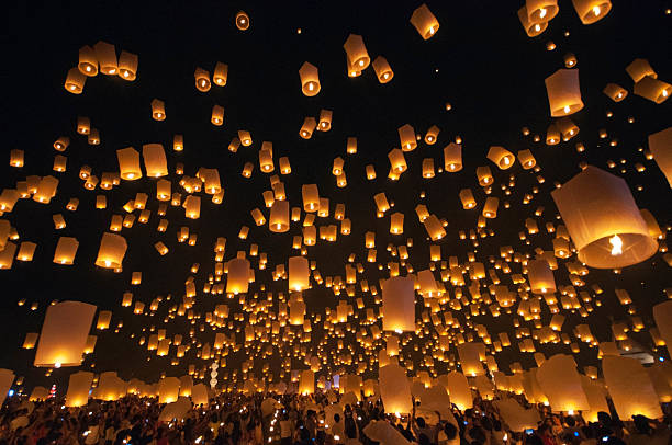 istock Yi Peng Firework Festival in Chiangmai Thailand 519663649