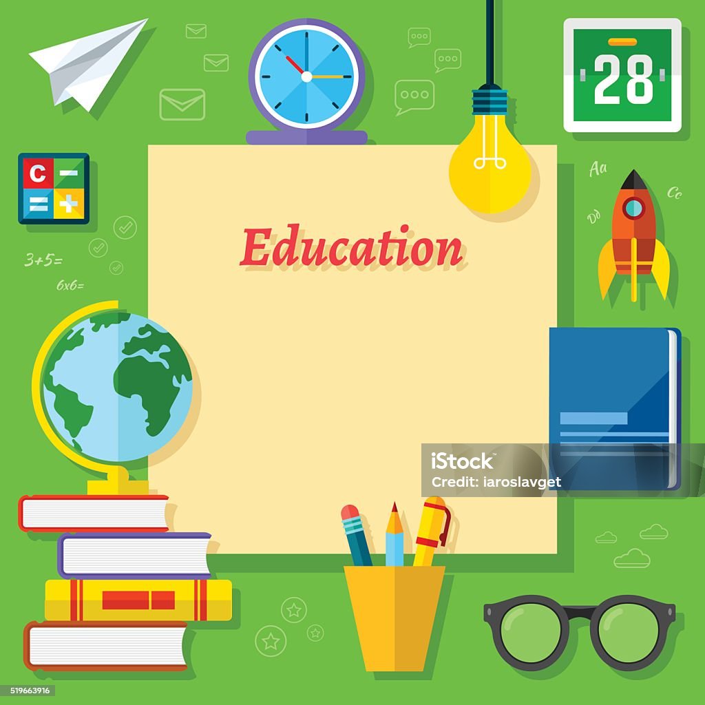 Educators Material Vector Education Vector Flat Elements Stock Illustration - Download Image Now ...