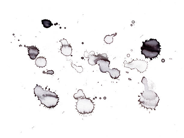 Black Ink Splatters and Drips stock photo