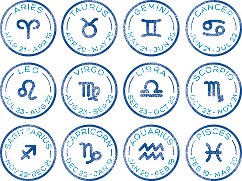 Horoscope Zodiac Signs Rubber Stamps