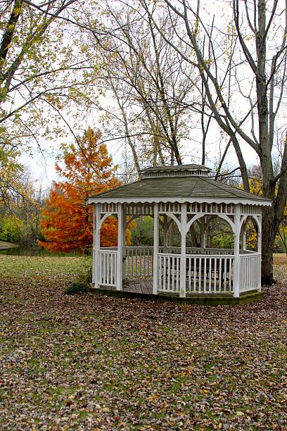 istock Gazebo in a Autumn Park 519664952