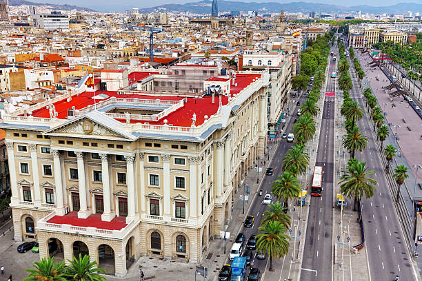 istock Panorama on Barcelona city from Columbus monument. 519665251