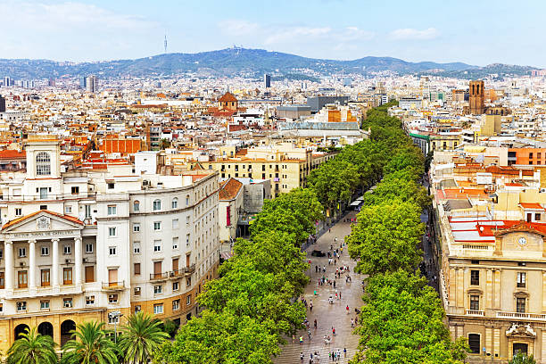 istock Panorama on Barcelona city from Columbus monument. 519665267