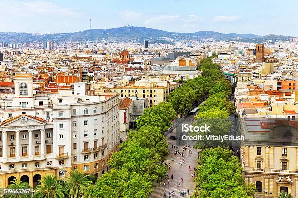 Panorama On Barcelona City From Columbus Monument Stock Photo - Download Image Now - Barcelona - Spain, Museum, Architectural Column