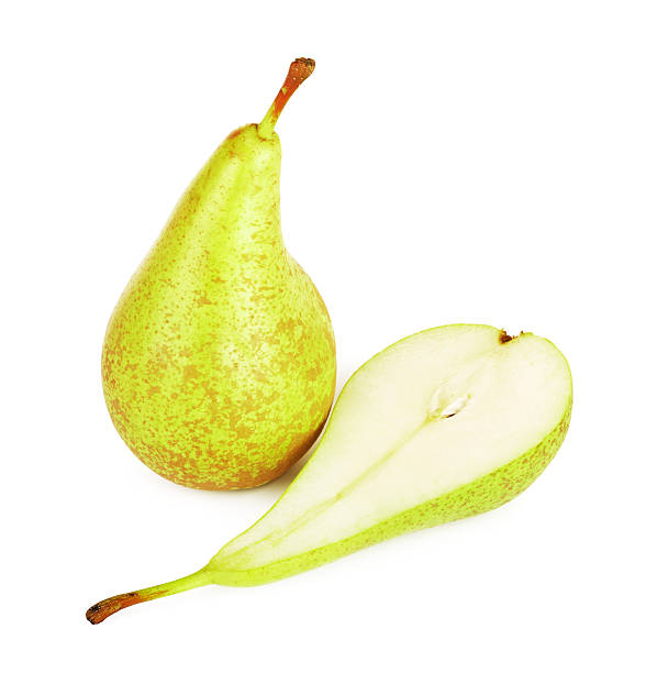 Fresh Conference Pears fresh conference pears, isolated on white background conference pear stock pictures, royalty-free photos & images