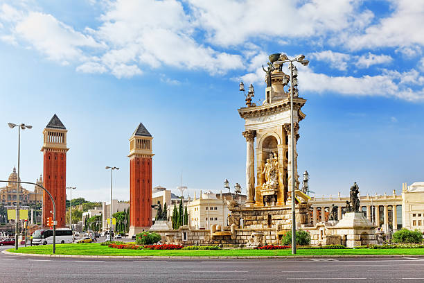 istock View in Barcelona on Placa De Espanya. 519683647