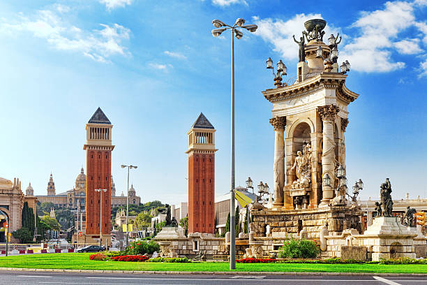 istock View in Barcelona on Placa De Espanya. 519683659