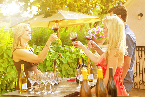 istock Couple Winetasting, Tasting Wine Country Winery Bottles Selection by Vineyard 519684056