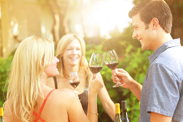istock Couple Winetasting, Tasting Wine Country Winery Bottles Selection by Vineyard 519684092