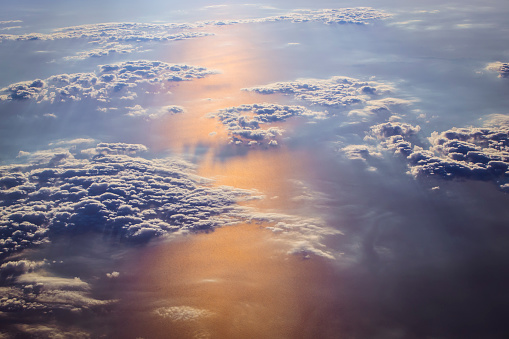 Clouds and sun over the skies of Europe