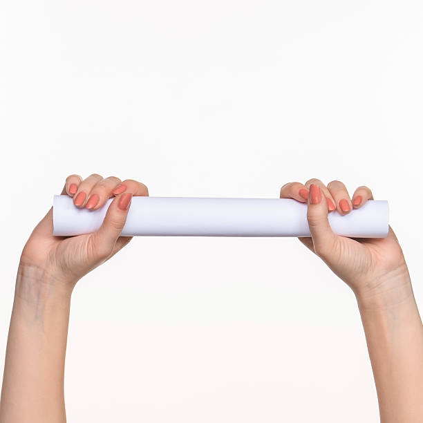 istock Cylinder female hands on white background 519685324