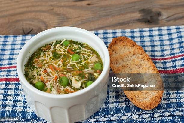 Soup With Pasta And Vegetables Stock Photo - Download Image Now - Appetizer, Bowl, Carrot