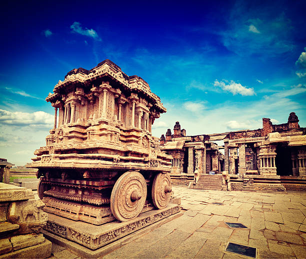 The decorated gates of the temple of Hampi, Karnataka, India