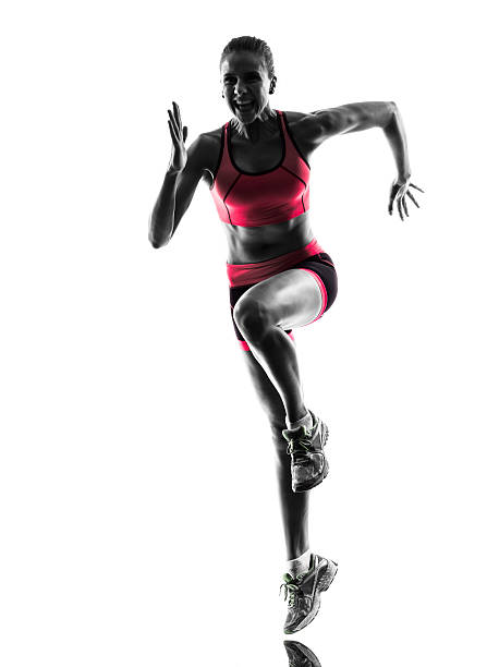 istock woman runner running jogger jogging  silhouette 519687375