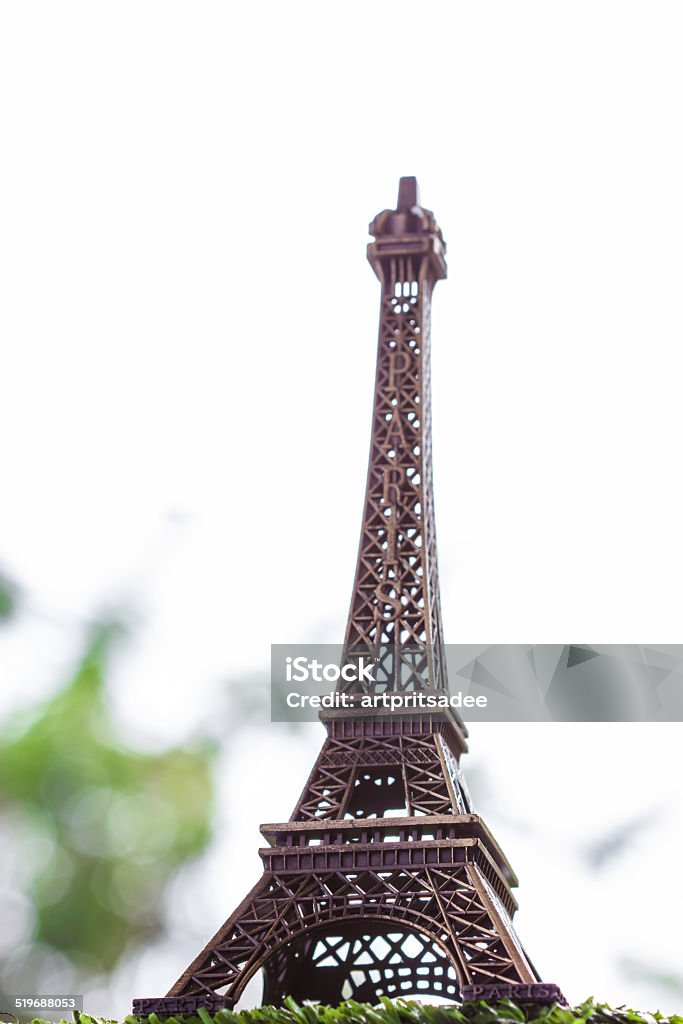 picture of the Eiffel Tower model in Paris. picture of the Eiffel Tower model in Paris, France, with a retro effect Architecture Stock Photo