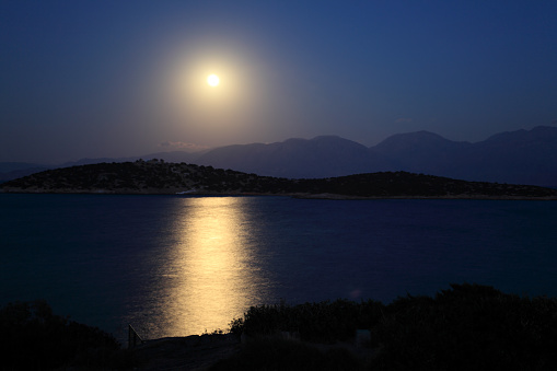 Landscape with Moonlight Road and Mediterranean Sea