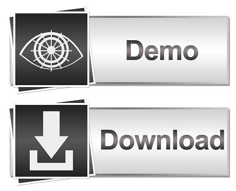 Set of Demo and Download buttons with related icons.