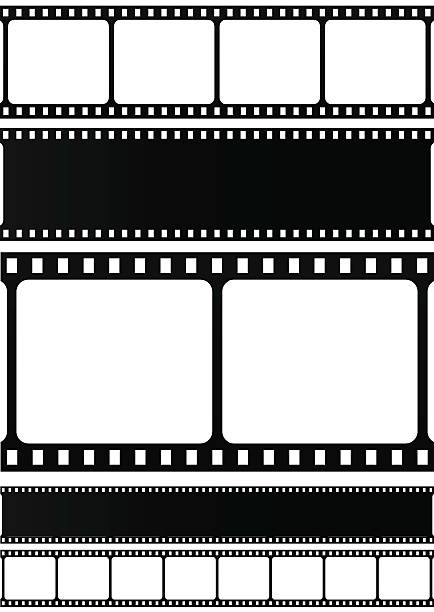 Film stripes isolated on white background. Vector illustration. spool photos stock illustrations