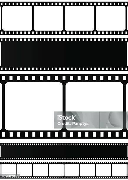 Film Stripes Isolated On White Background Stock Illustration - Download Image Now - Movie, Camera Film, Film Industry