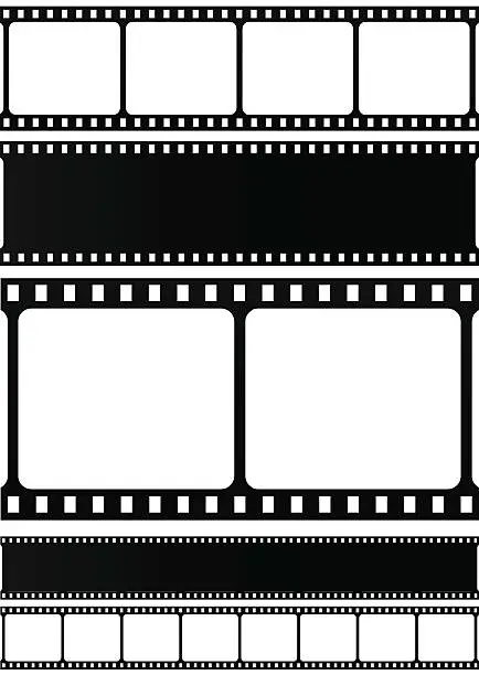 Vector illustration of Film stripes isolated on white background.