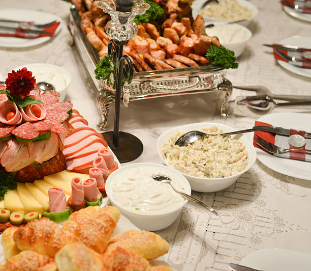 istock Well decorated table with food 519689638