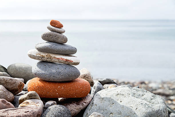 istock Stack of stones on the coast of the sea. 519690190