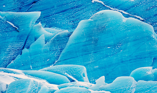 Detail of ice blocks from the Svinafellsjokull located in Skaftafell National Park,Iceland. 